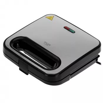 Sumuštinių keptuvė Adler AD 3076 — 1000 W kompaktiška sumuštinių spauda, juoda/sidabrinė