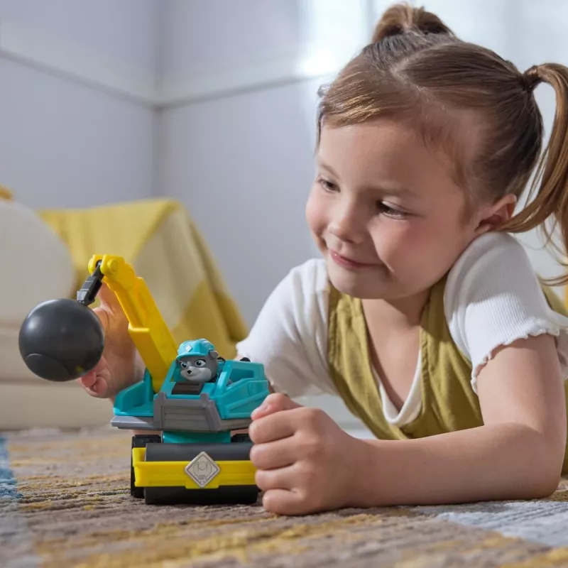 Sunkvežimis su griovimo kamuoliu Rubble & Crew Motor 3+ metai Plastikas Juoda Mėlyna Geltona