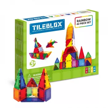 Magnetinis konstravimo rinkinys MAGFORMERS Tileblox Rainbow – 42 detalės