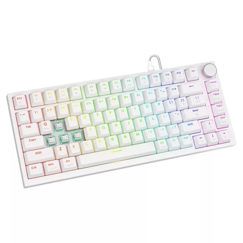 Savio ASTRAL WHITE JADE klaviatūra žaidimams USB QWERTY US International