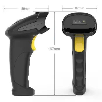 Belaidis brūkšninių kodų skaitytuvas QOLTEC 50856 – 1D ir 2D, USB, ABS korpusas