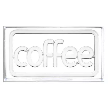 Neoninis LED užrašas ActiveJet AJE-NEON COFFEE, daugiaspalvis, USB 5V, montuojamas ant paviršiaus, AS plastikinis rėmas