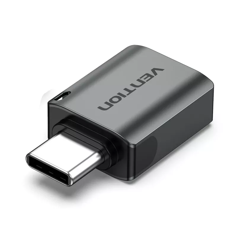 Vention USB-C (vyriškas) į USB 3.0 (moterišką) OTG adapteris, pilkas, aliuminio lydinys