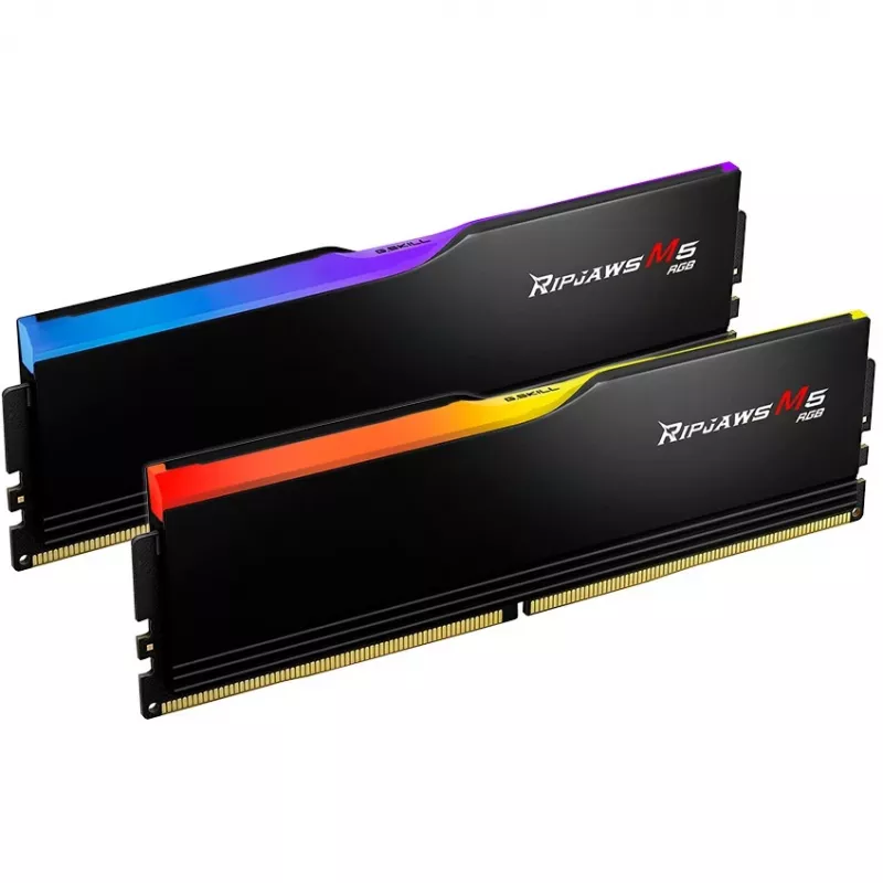 G.Skill Ripjaws M5 RGB 64 GB (2x 32 GB) DDR5-6400 Dual-Kit, juoda, F5-6400J3239G32GX2-RM5RK, INTEL XMP