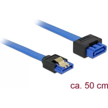 SATA kabelis DeLOCK 84973 0,5 m SATA 7 kontaktų juodas mėlynas