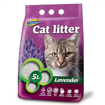 Kačių kraikas Hilton Lavender 5 L – bentonitinis, kvapnus levandomis, greitai sugeriantis