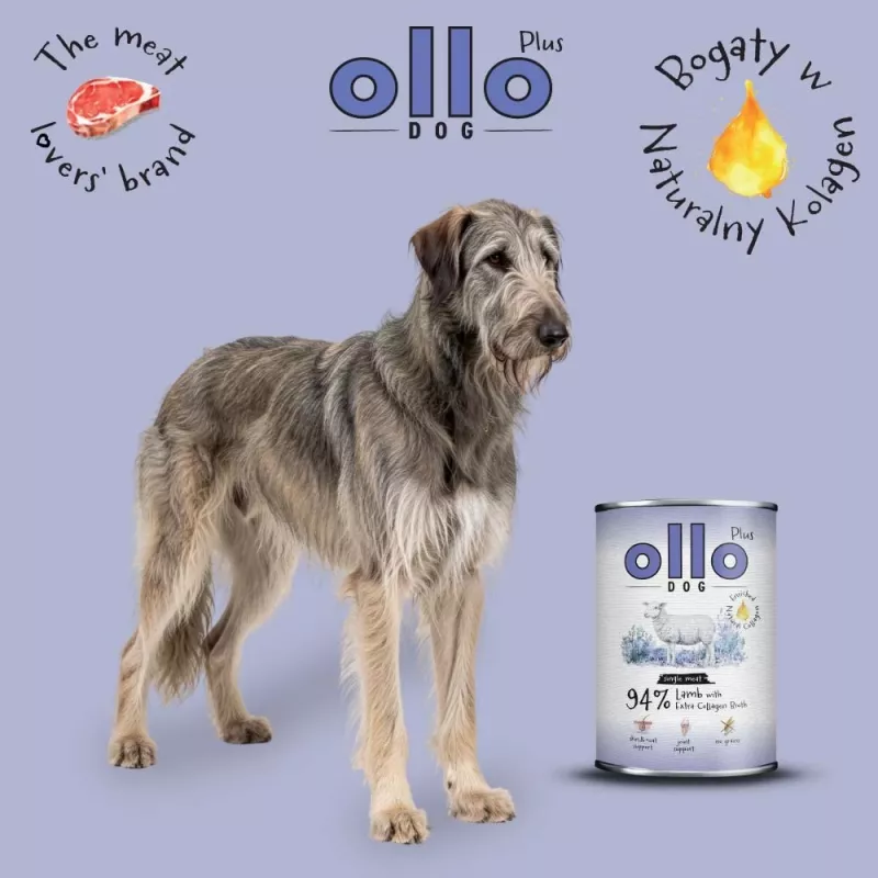 Ollo Plus Kolagenas ėriena 400g skardinė šuniui