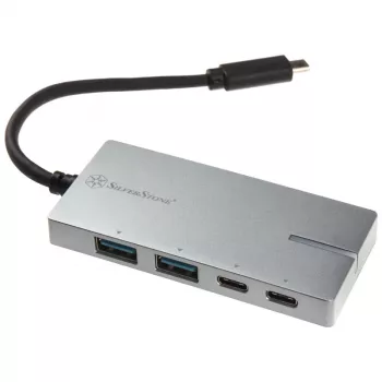 USB 3.1-C adapteris SILVERSTONE SST-EP09C — USB-C į USB-A jungtis, sidabrinė spalva