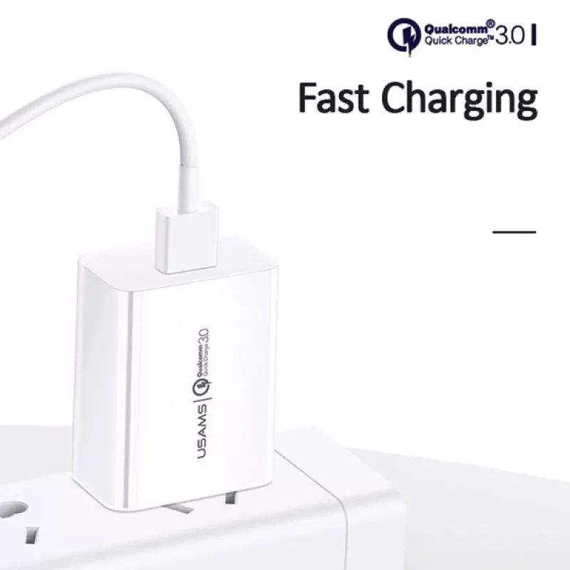 Įkroviklis usams T22 18W QC 3.0 su USB-C laidu