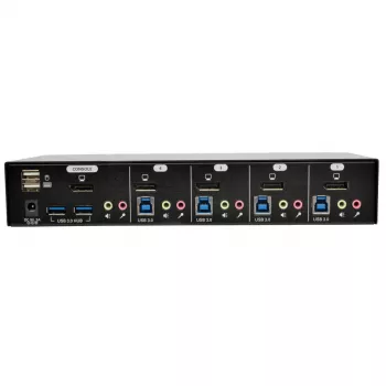 EATON TRIPPLITE 4 prievadų DisplayPort KVM jungiklis su garso kabeliais ir USB 3.0 SuperSpeed šakotuvu (B004-DPUA4-K)