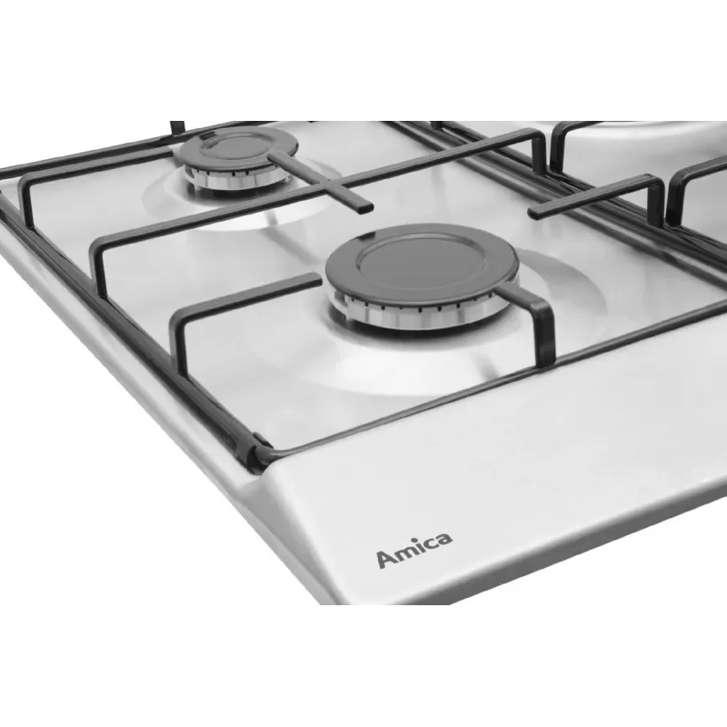 Amica PGA6100BpR įmontuojama dujinė kaitlentė, 4 degikliai, mechaninis valdymas, nerūdijantis plienas
