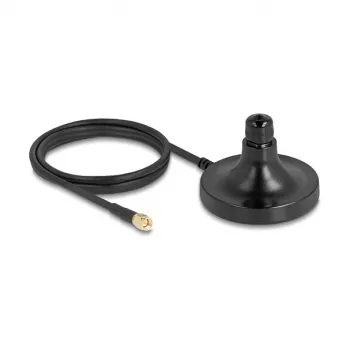 Magnetinis antenos pagrindas DELOCK ULA100 — 1 x N lizdas į 1 x SMA kištuką, 1,5 m laidas, lauko, juodas
