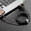 USB-A į Lightning laidas Baseus Cafule 2.4A QC 3.0, 1 m — juodai raudonas