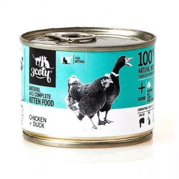 Šlapias kačių ėdalas 3coty Chicken & Duck kačiukams 180 g
