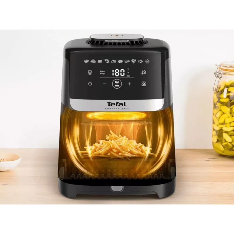 Tefal Easy Fry Silence EY551HE0 oro gruzdintuvė 5 L juoda, pilka, nerūdijantis plienas