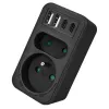 Maitinimo daliklis MACLEAN MCE249 F/B – 2 AC lizdai (16A + 6A) su 2×USB-A ir 2×USB-C PD 20W, EU kištukas, juodas