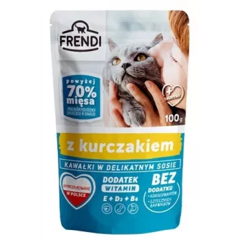 Šlapias kačių ėdalas Frendi gabaliukai padaže su vištiena 100 g