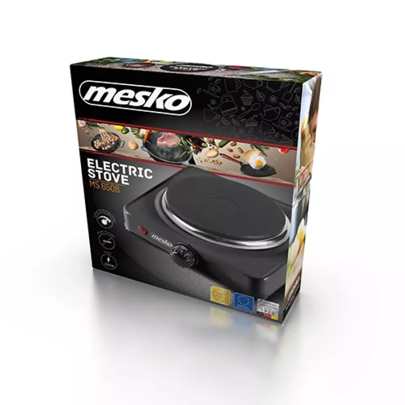 Mesko Home MS 6508 juoda elektrinė kaitlentė su sandaria plokšte, 1 zona