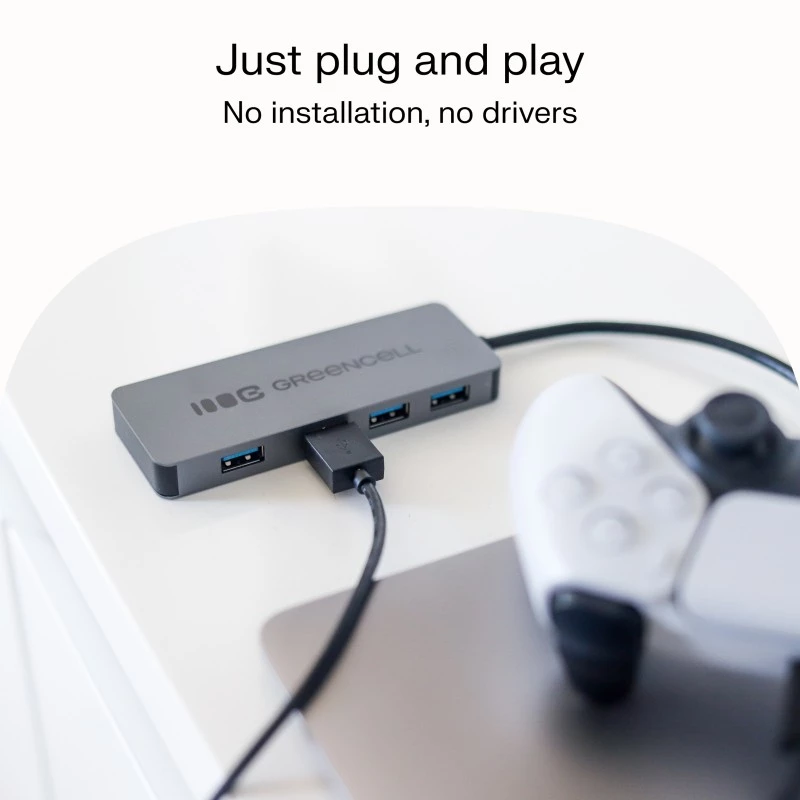 USB išplėtimo stotelė Green Cell HUB-GC-A4A — 4 prievadų USB-A 3.0 šakotuvas