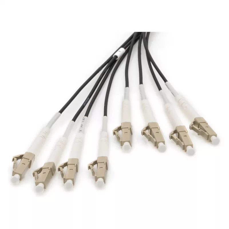 Išvadinis šviesolaidinis kabelis DIGITUS DK-24338U030BK-BBB, surinktas OM4 daugiamodis 8 gyslų, LC/UPC–LC/UPC, 30 m, U-DQ(ZN) BH