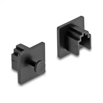 DeLOCK RJ10 Jack Grip dulkių dangtelis, 10 vnt., juodos spalvos
