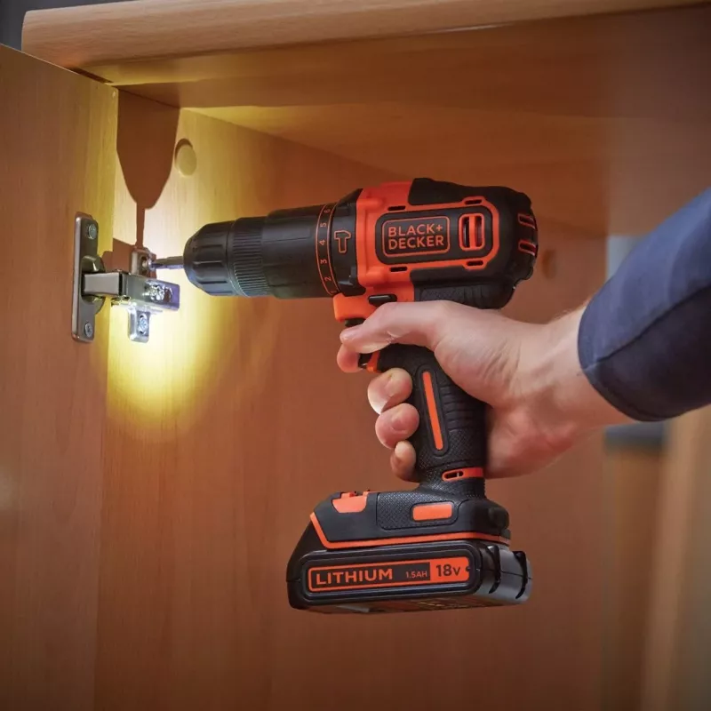 Gręžtuvas Black & Decker BDCHD18KB-QW bešepetėlis, juodas, oranžinis