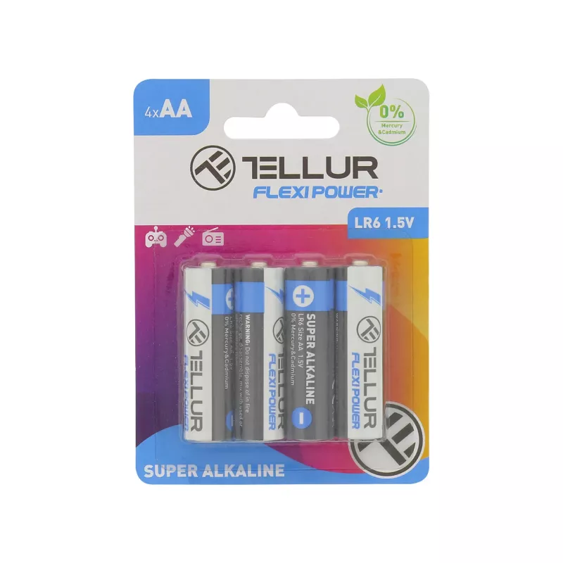 Baterijos Tellur Flexi Power AA LR6 1,5V 4 vnt/pakuotė