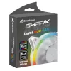 Sharkoon Shark Blades PWM RGB 120 mm kompiuterio korpuso ventiliatorius, 400–1400 apsukų per minutę, baltas