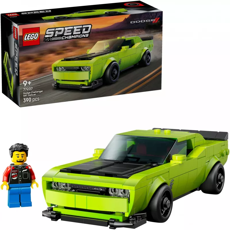 LEGO Speed Champions Dodge Challenger SRT Hellcat 77237 konstruktorius – 390 detalių, 1 minifigūrėlė, nuo 9 metų