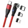 USB C laidas RealPower MagneticCharge 100 1m Raudonas Greitas Įkrovimas