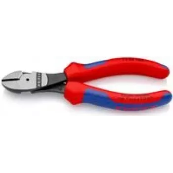 KNIPEX Kraft-Seitenschneider 160 mm, 74 02 160 SB Zange schwarz atramentiert, Kopf poliert, Griffe mit Mehrkomponenten-Hüllen, Schneidwert mittelharte