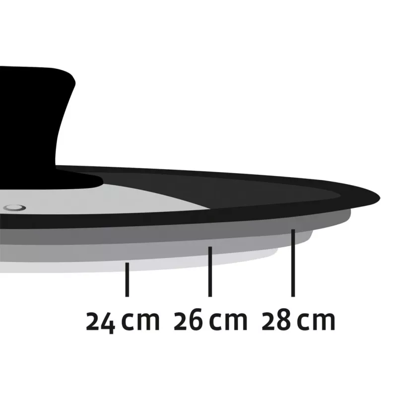 Hama 111545 stiklinis dangtis su silikoniniu apvadu juodas, permatomas