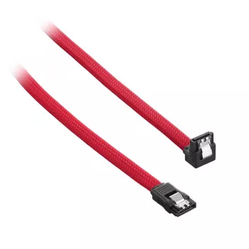 CableMod ModMesh SATA kabelis - Serial ATA 150/300/600 - SATA (M) stačiu kampu į SATA (M) - 60cm - Raudonas (CM-CAB-RSAT-N60KR-R)