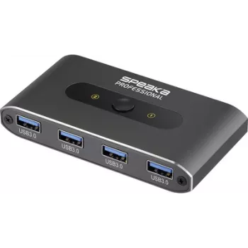 SpeaKa Professional 2 prievadų USB 3.2 Gen 1 (USB 3.0) jungiklis pilkas SP-13710916