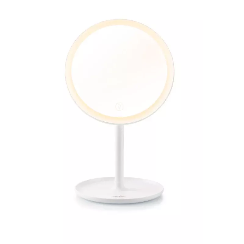 Laisvai pastatomas LED veidrodis makiažui ETA Fenité apvalus 20 cm, jutiklinis valdymas, USB, įmontuota LiPo baterija