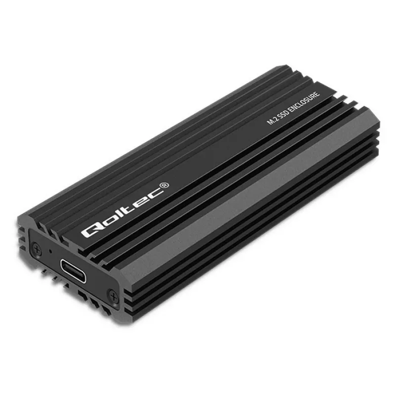 Išorinis SSD korpusas QOLTEC NV2270, skirtas M.2 SATA/NVMe diskams, USB-C, iki 2 TB