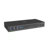 Lindy 2 prievadų dviejų ekranų HDMI 4K60, USB 3.0 KVM jungiklis, 4096 × 2160 pikselių, 4K Ultra HD, juodas