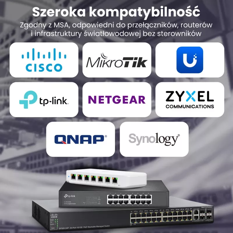 Extralink SFP28 25G 2 rinkinys | SFP28 modulis | 25Gbps, LC/UPC dupleksas, 1310nm, 10km, vienmodis, DOM tinklo siųstuvas-imtuvas