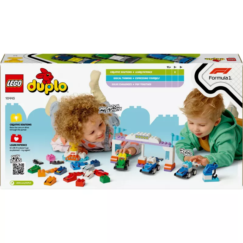 LEGO DUPLO 10445 F1 lenktynių automobiliai ir vairuotojai