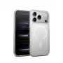 Crong Hybrid Matte Magnetic dėklas iPhone 17 Pro — permatomas baltas, PC+TPU