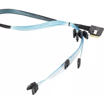 Vidinis SAS kabelis Supermicro – 1x8 Slim SAS (SFF-8654) (M) kairysis kampinis į SATA (M) 70 cm