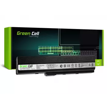 Baterija Green Cell AS02, skirta ASUS K52 serijai – Li‑Jon 4400 mAh, 11,1 V, 6 elementų, juoda