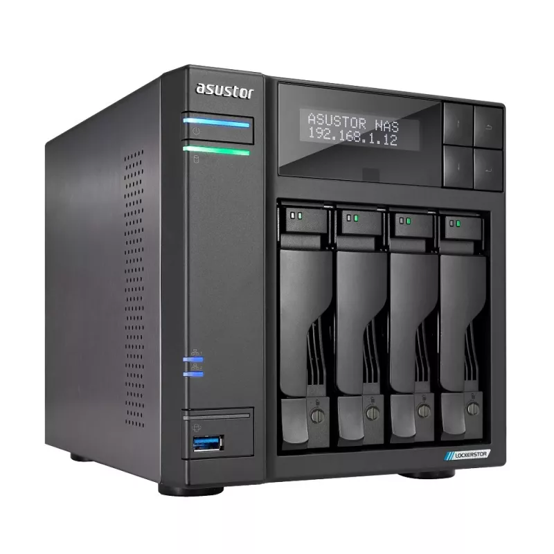 Asustor LOCKERSTOR 4 Gen2 (AS6704T) NAS darbalaukio Intel® Celeron® N N5105 4 GB DDR4 0 TB ADM juodas