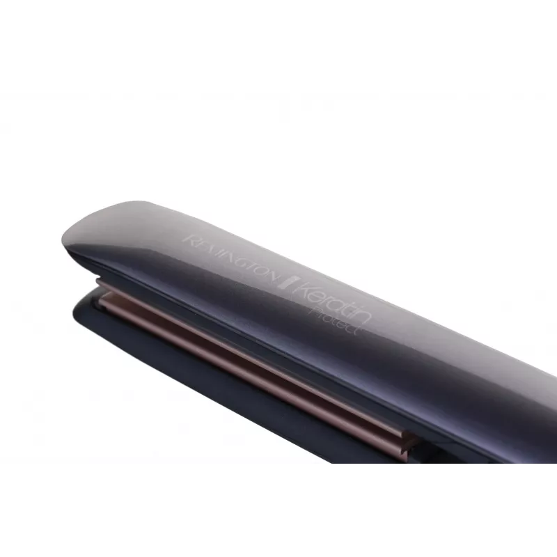 Tiesintuvas Remington S8598 Warm Black Grey – keraminės plokštelės 11 cm, 5 temperatūros lygiai, 160–230°C, 3 m laidas, kelioninis dėklas