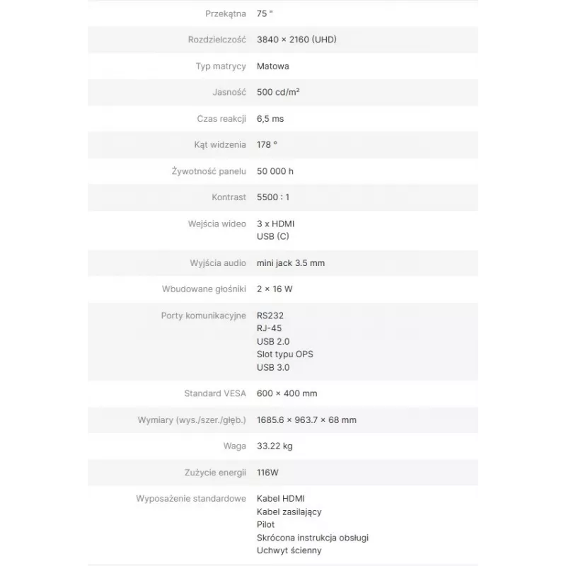 Informacinis monitorius Avtek DS2 75