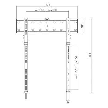 Fiksuotas TV laikiklis 32-65 colių, 40 kg, LOGILINK