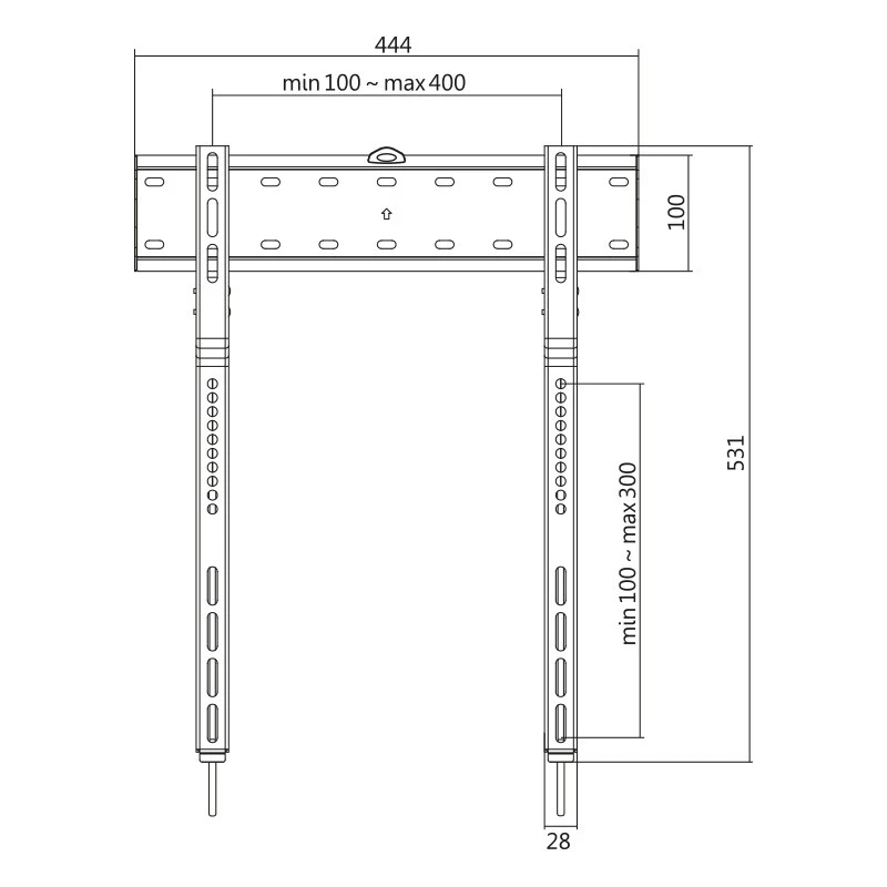 Fiksuotas TV laikiklis 32-65 colių, 40 kg, LOGILINK