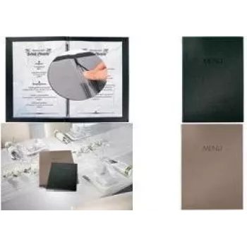 Aplankas meniu Sigel SM211 A5 smėlio spalvos plastikinis su linine tekstūra