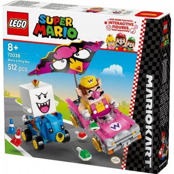 LEGO konstruktorius 72038 Super Mario Mario Kart Wario King Buu Huu – figūrėlės ir trasos elementai