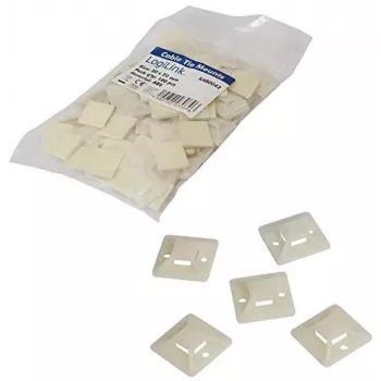 Kabelių raiščių tvirtinimo pagrindas LogiLink KAB0042 smėlio spalvos ABS 100 vnt.